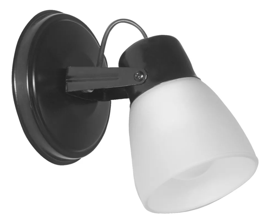 APLIQUE 1021 1 LUZ LACADO NEGRO C/TULIPA &quot;STÁNDAR&quot; CB