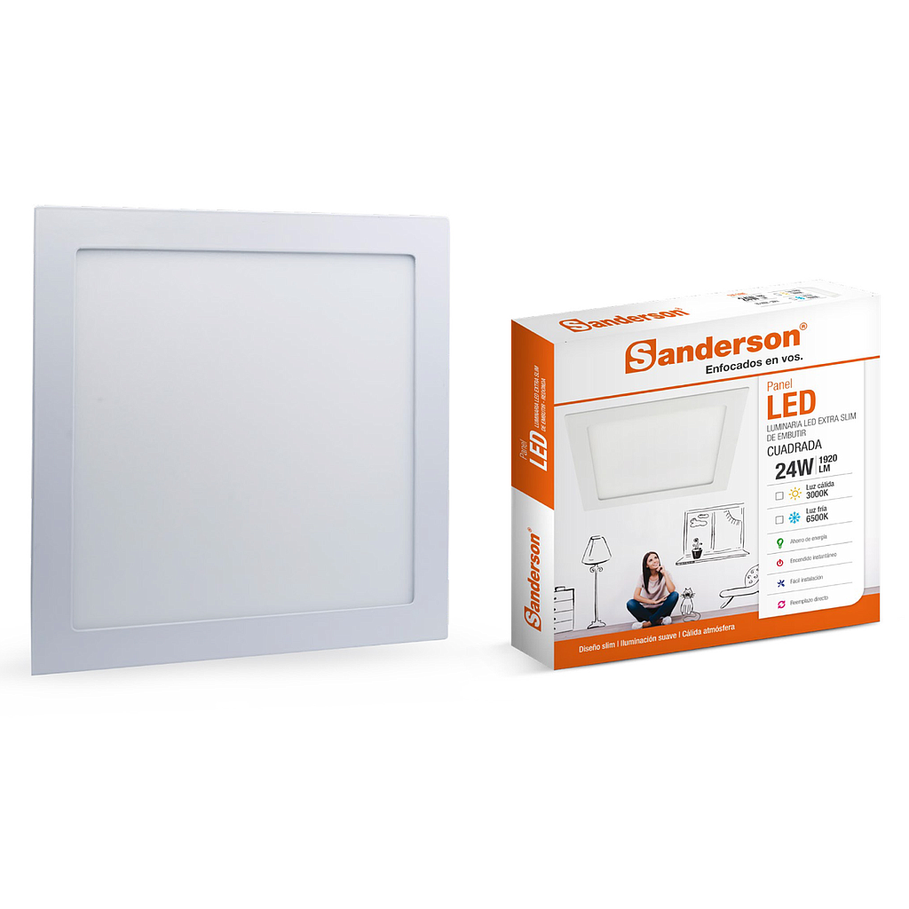 APLIQUE LED CUAD. 12W 6500K SANDERSON 