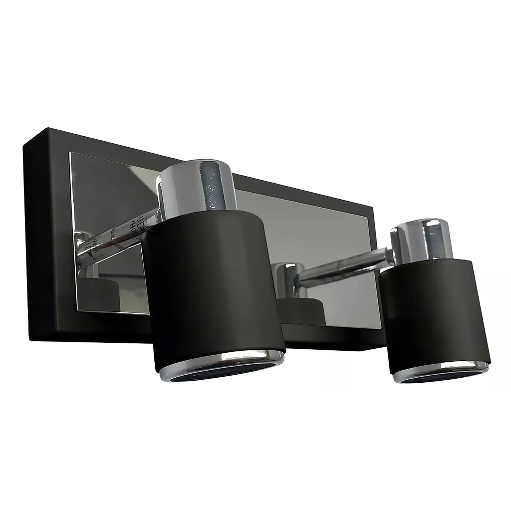 APLIQUE GU10 JULITA 2 LUCES NEGRO CANDIL 