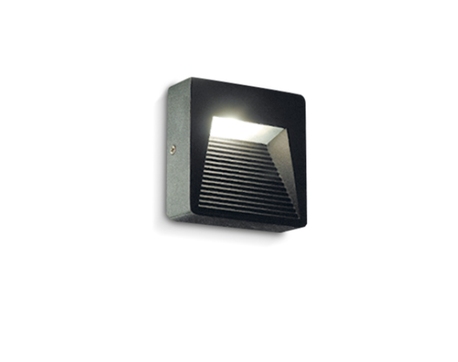 APLIQUE EXTERIOR CUADRADO NEGRO G9