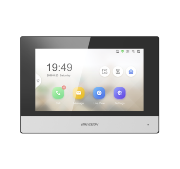 PANTALLA HIKVISION PORTERO 7" WIFI, TACTIL HIK CONNECT 256MB INTERNA