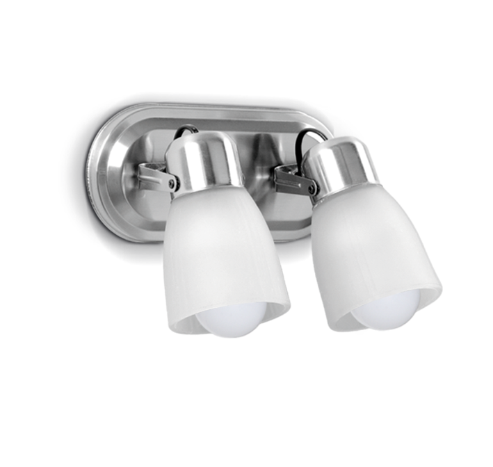 APLIQUE 2 LUCES BASE OVAL TULIPA VIDRIO