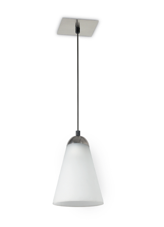 COLGANTE 1 LUZ 11x11 ACERO SJ