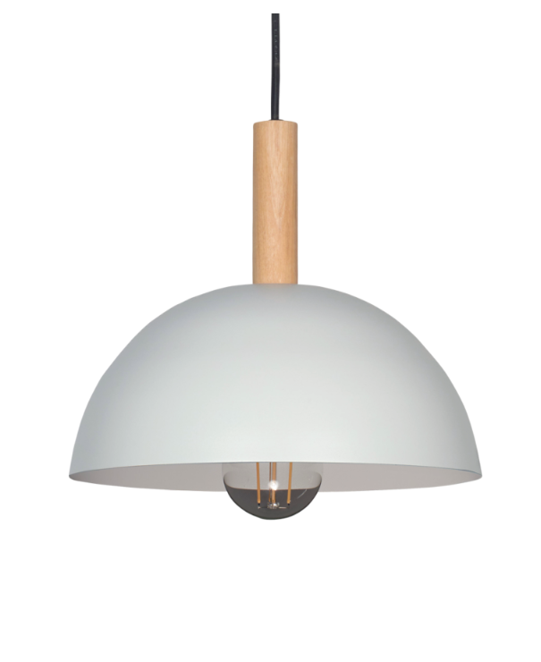 COLGANTE CHAPA 1/2 ESFERA CON DETALLE EN MADERA Ø24 SJ 