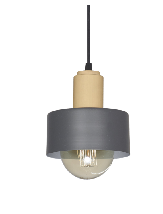 COLGANTE CHAPA CON DETALLE EN MADERA Ø15 SJ